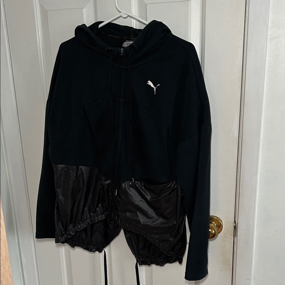 Puma Black Hooded Windbreaker